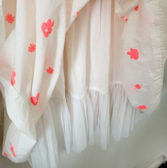 Boden Embroidered Sleeveless Dress Neon Pink and Cream/White US 10R - Picture 8 of 13